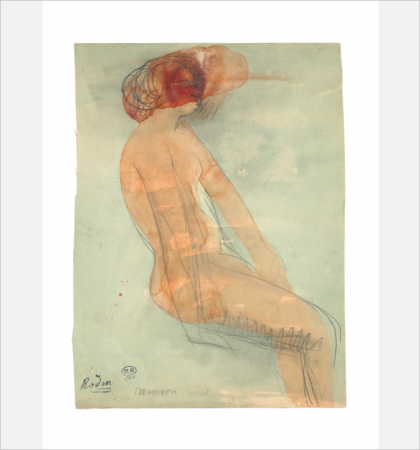 Memnon (D.03924) Reproduction de dessin d'Auguste Rodin